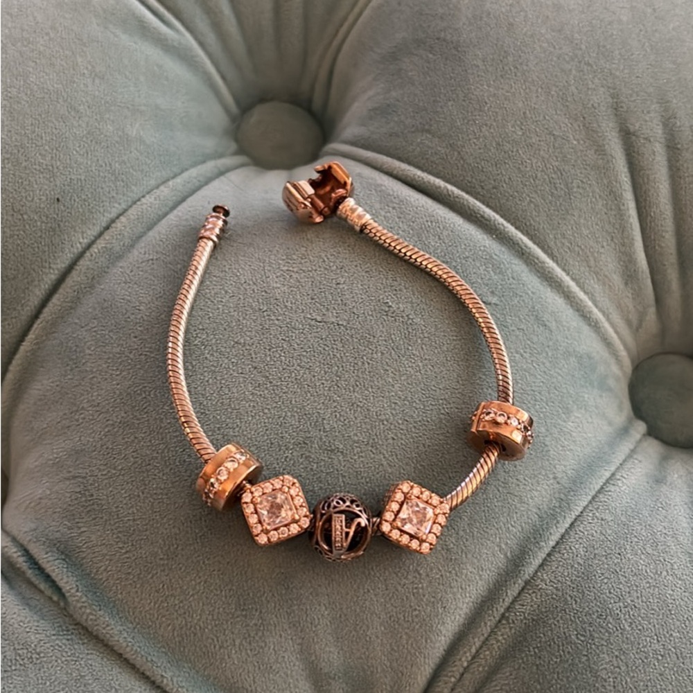 Pandora Gold and Silver Charm Bracelet